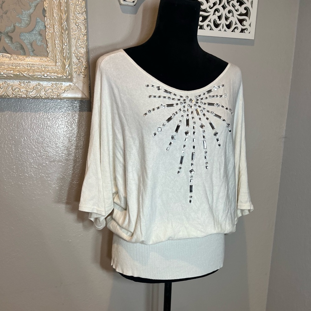 Boston Proper Embellished White Women's Top - Picture 8 of 12